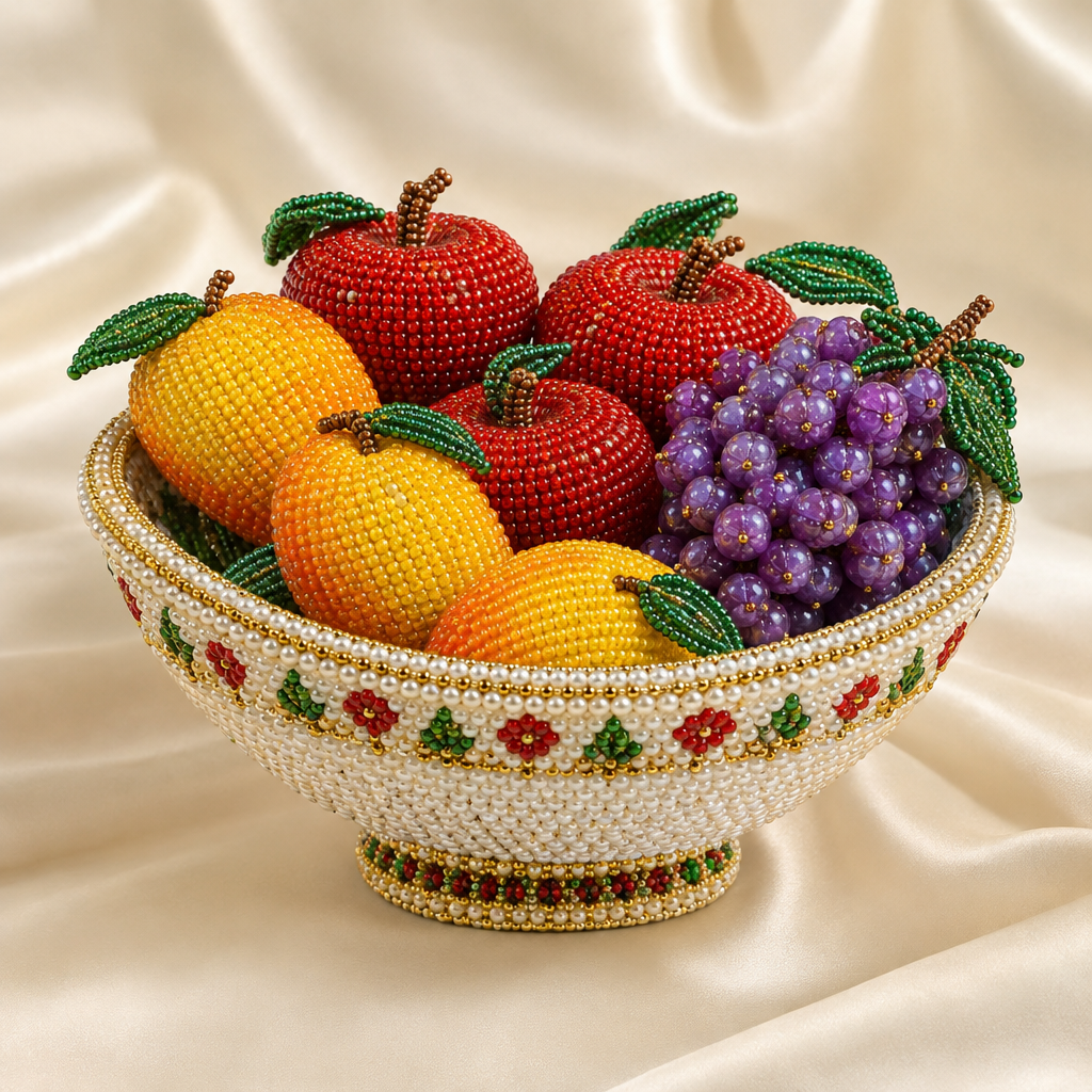 Handcrafted Beaded Fruit Basket