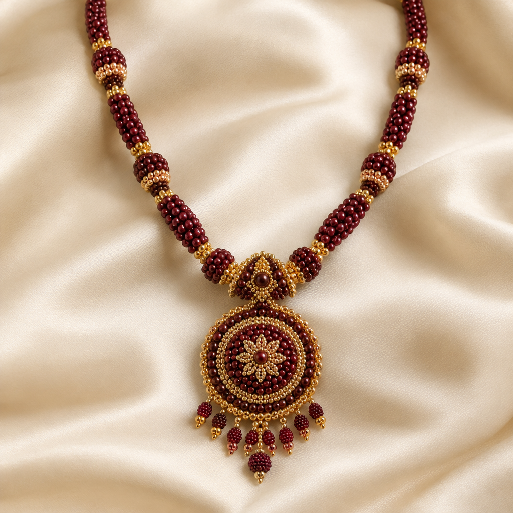 Ruby Temple Pendant Necklace